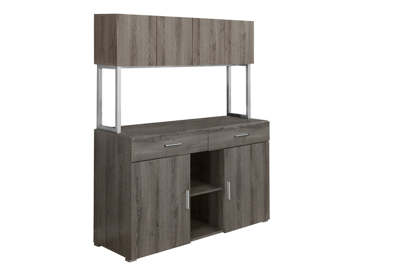 Contemporary Brown Laminate Office Storage Drawers - Modern Grey Metal File Cabinet