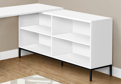 60"L White Laminate Corner Computer Desk with Storage Drawers - Modern Home Office Workstation