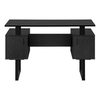 48"L Black Laminate Computer Desk with Storage - Modern Home Office Workstation