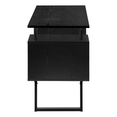 48"L Black Laminate Computer Desk with Storage - Modern Home Office Workstation