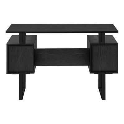 48"L Black Laminate Computer Desk with Storage - Modern Home Office Workstation