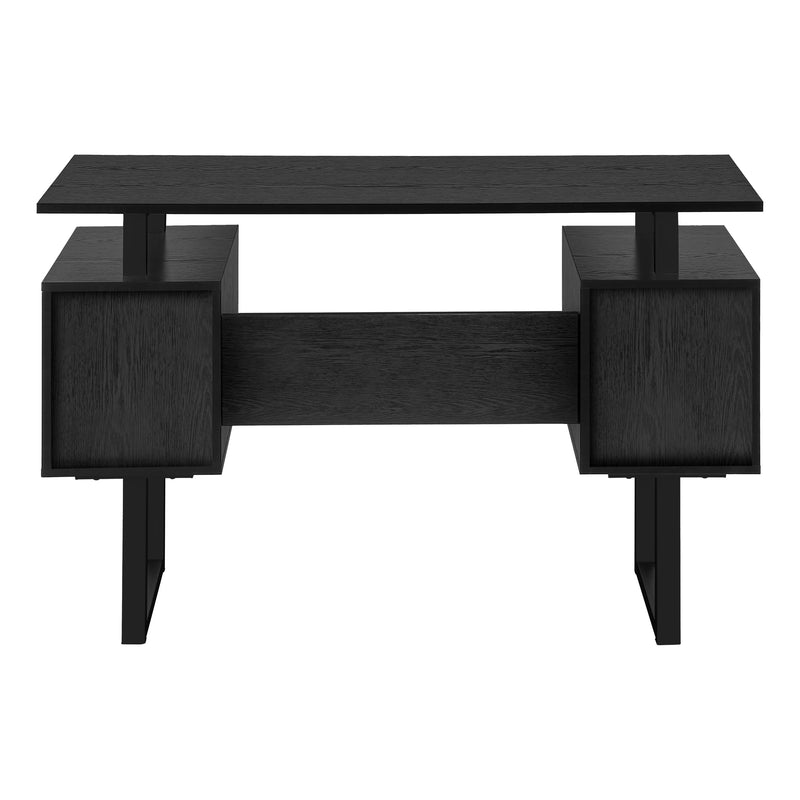 48"L Black Laminate Computer Desk with Storage - Modern Home Office Workstation