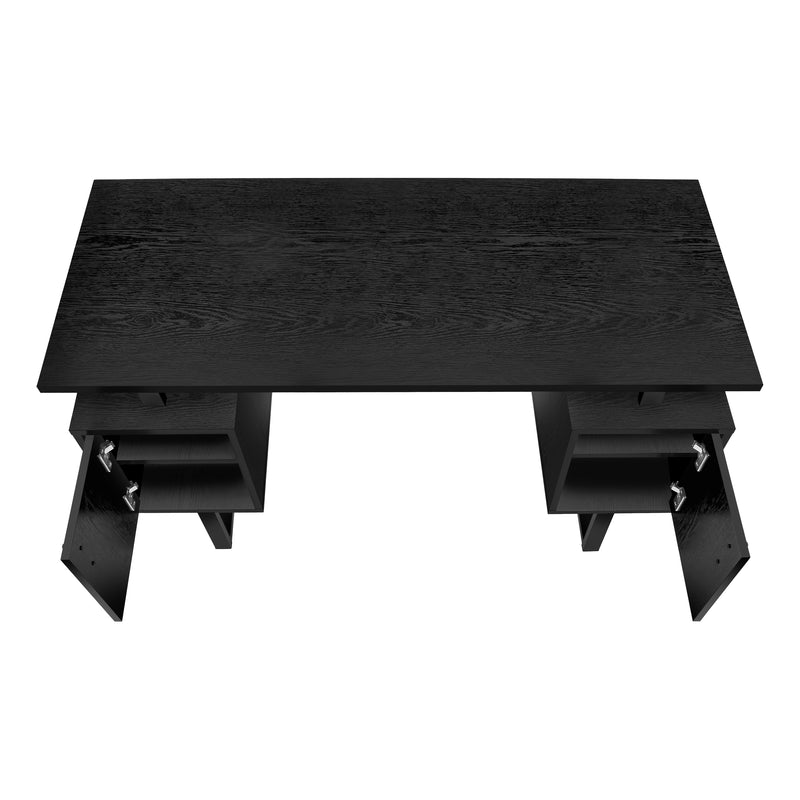 48"L Black Laminate Computer Desk with Storage - Modern Home Office Workstation