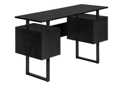 48"L Black Laminate Computer Desk with Storage - Modern Home Office Workstation