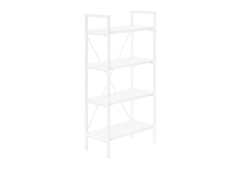 Contemporary White 4-Tier Bookshelf for Office or Bedroom - 48"H"