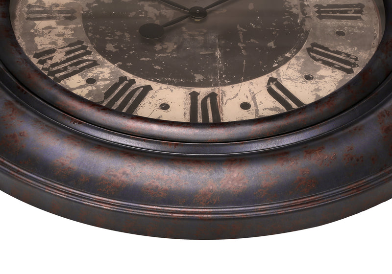 Large Oversized Brown Wall Clock 30" Round Transitional Style