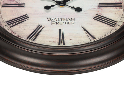 Clocks, 20" Round, Wall Clock, Brown, Transitional