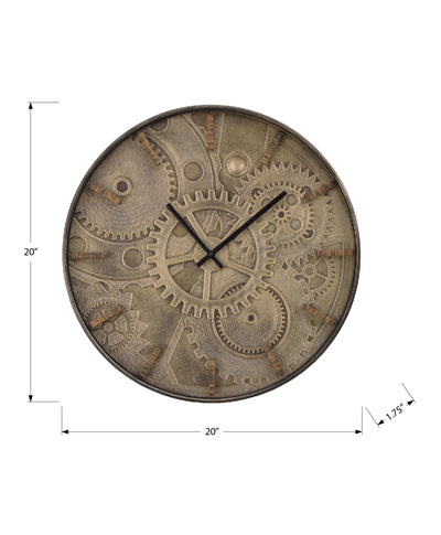 Clocks, 20" Round, Wall Clock, Brown, Transitional