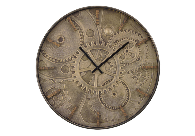 Clocks, 20" Round, Wall Clock, Brown, Transitional