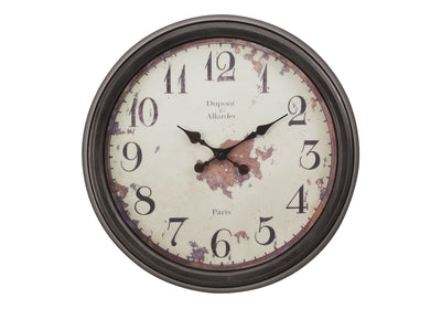 Clocks, 20" Round, Wall Clock, Brown, Transitional