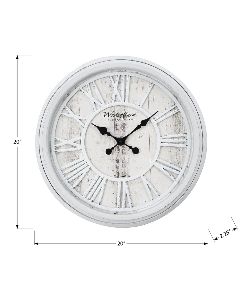 Clocks, 20" Round, Wall Clock, Grey, Transitional