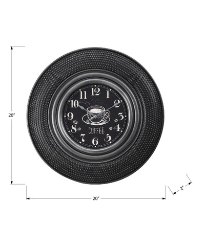 Clocks, 20" Round, Charcoal Grey, Transitional