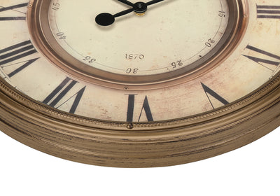 Clocks, 20" Round, Wall Clock, Antique Brown, Transitional