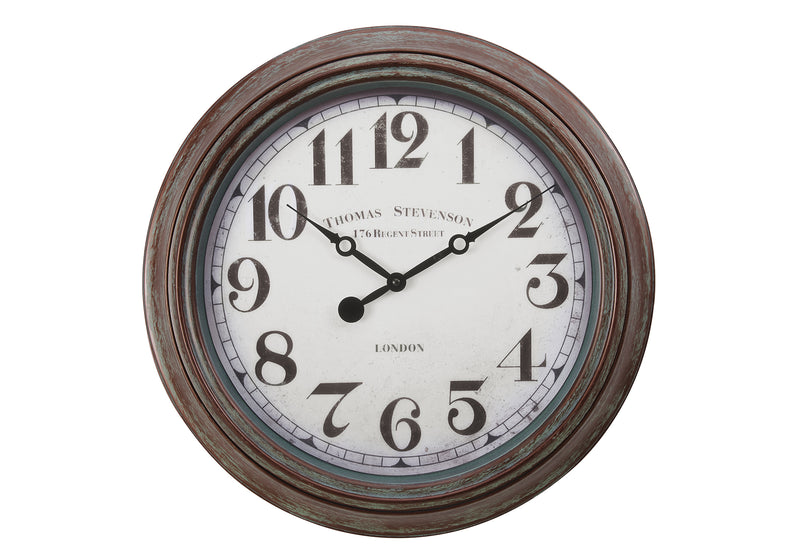 Clocks, 20" Round, Wall Clock, Antique Brown, Transitional