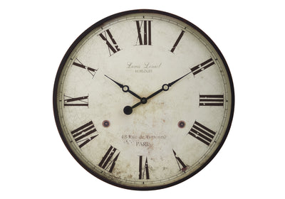 Clocks, 20" Round, Wall Clock, Antique Brown, Transitional