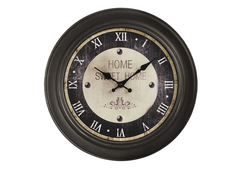 Clocks, 16" Round, Wall Clock, Antique Brown, Transitional