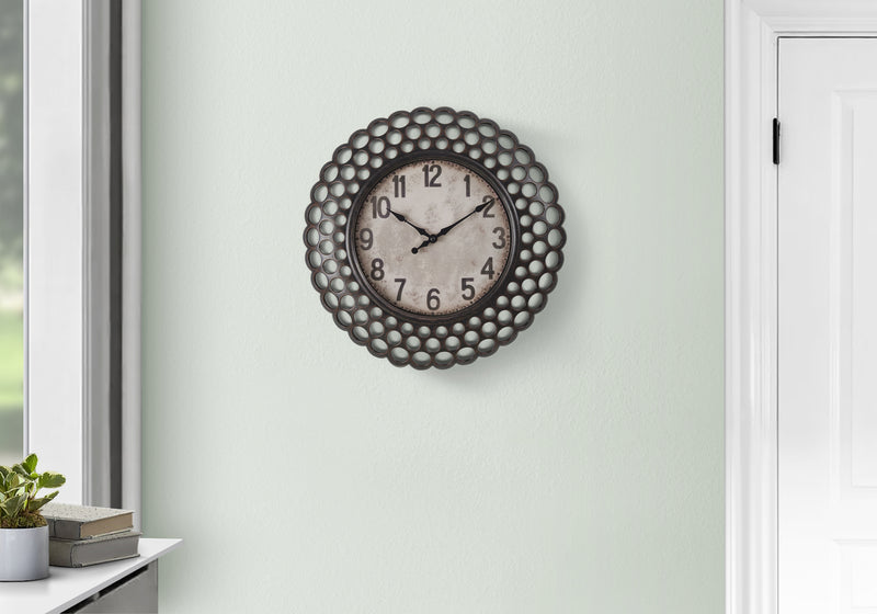 Clocks, 16" Round, Wall Clock, Dark Green, Transitional