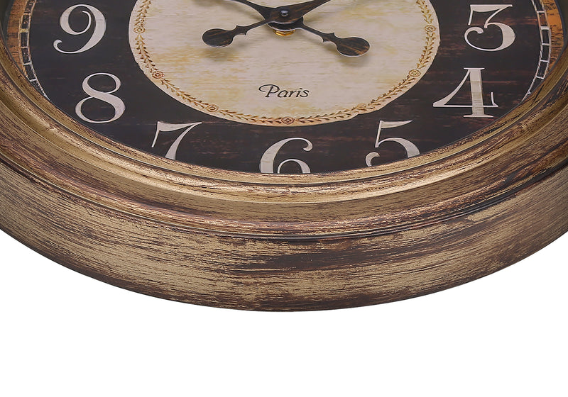 Clocks, 18" Round, Wall Clock, Antique Brown, Traditional