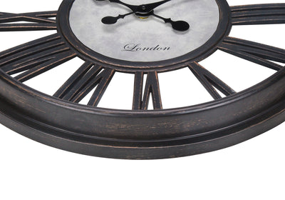 Clocks, 18" Round, Wall Clock, Antique Black, Transitional