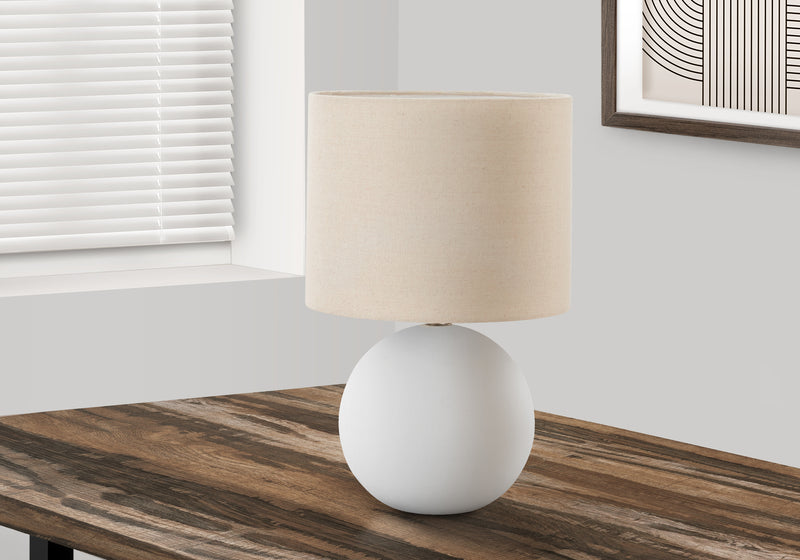 Contemporary Cream Ceramic Table Lamp with 16"H Lighting