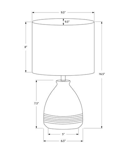 Modern Cream Ceramic Table Lamp 17"H with Ivory Shade - Stylish Lighting