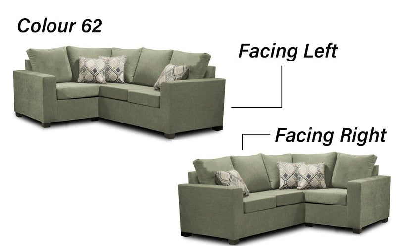 Canadian Made 2 x 1 Sectional | LHF/RHF Configuration | 17 Color Options