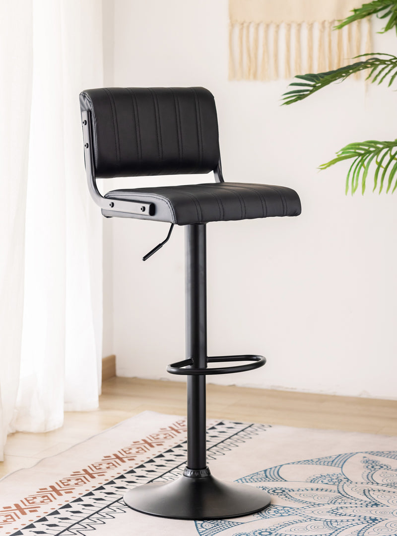 EleganceSwivel Black Bar Stool - Set of 2