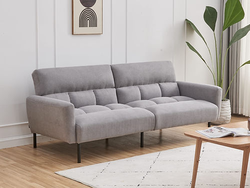 GreyFlex Sleeper Sofa: Split-Back, Memory Foam Comfort, Detachable Arms & Steel Legs
