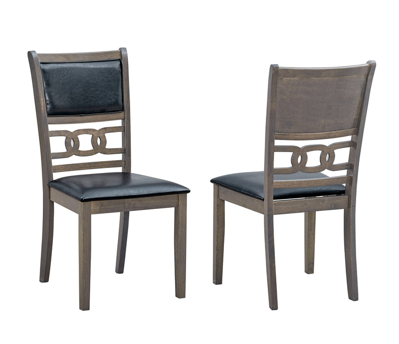 Elegant 7-Piece Dining Set with Black PU Cushion Seats