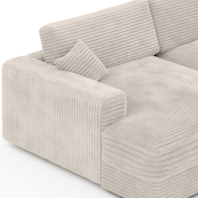 Ultra-deep Cozy Double Lounger | Plush Beige Fabric