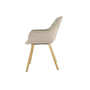 Affordable furniture in Canada - 1322G-BE Arm Chair, Beige Velvet with Gold Legs-8
