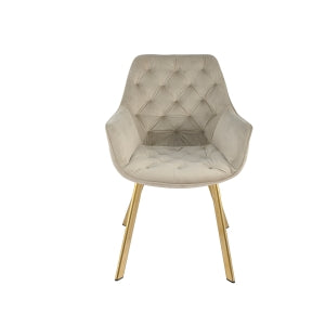 Affordable furniture in Canada - 1322G-BE Arm Chair, Beige Velvet with Gold Legs-6