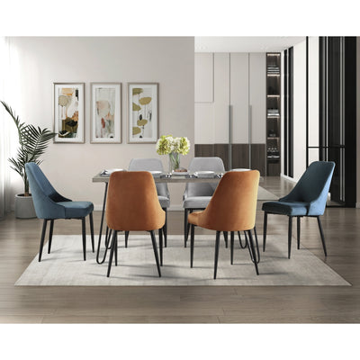Affordable blue velvet side chair for sale in Canada - 5817MBUS-4