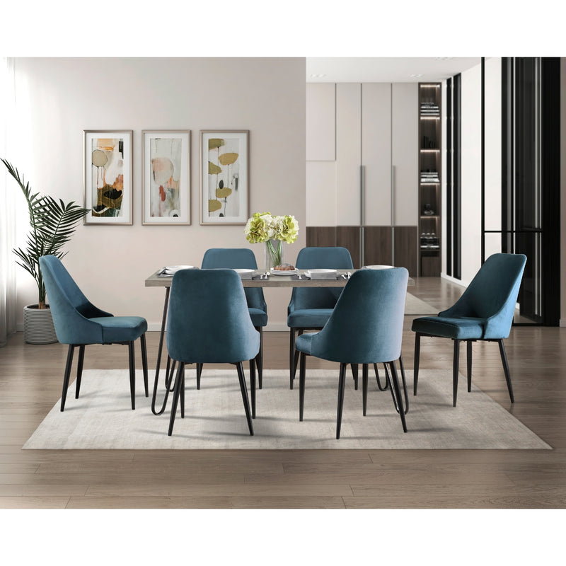 Affordable blue velvet side chair for sale in Canada - 5817MBUS-3