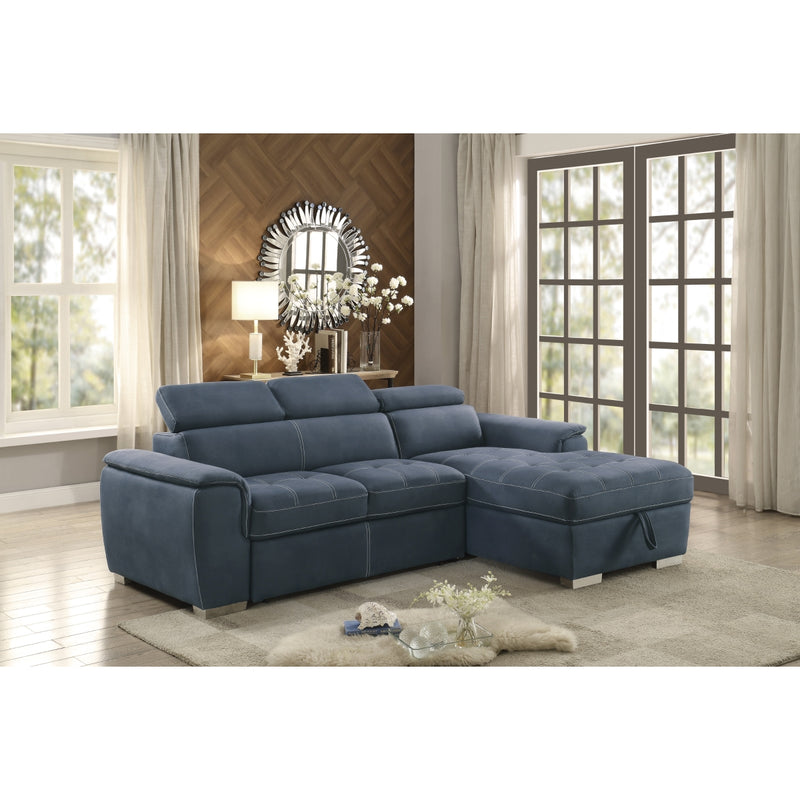 8228BU-2-Piece-Sectional-with-Adjustable-Headrests-Pull-out-Bed-9