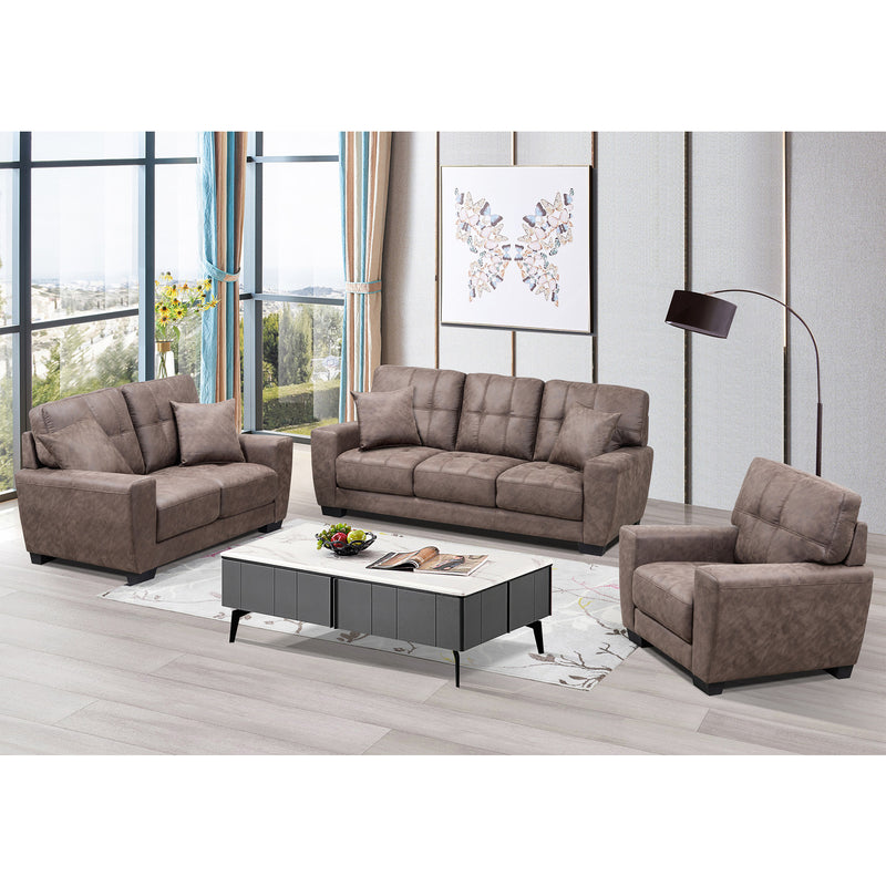 Affordable furniture in Canada - 99011BRW-2 Loveseat with Two Pillows-6