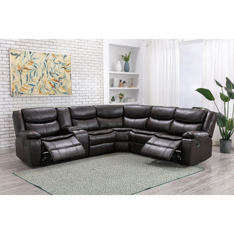 Affordable furniture in Canada: 3-piece modular reclining sectional with left side console.-8