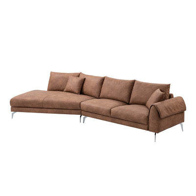 Affordable 2-piece Sectional with Left Side Chaise & 2 Pillows in Canada-3
