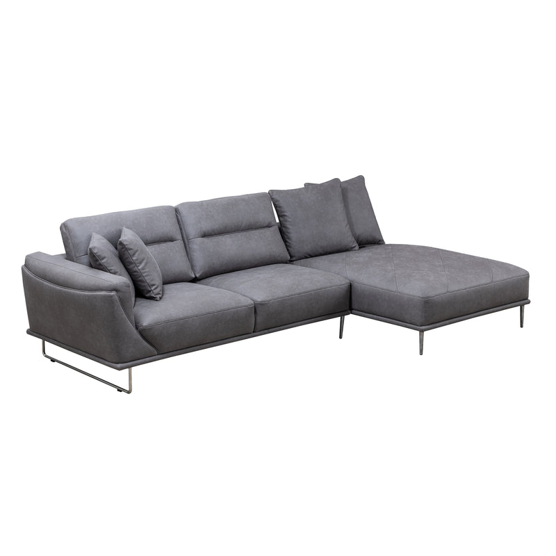 Affordable furniture in Canada - 2-piece sectional with right side chaise & 4 pillows-3
