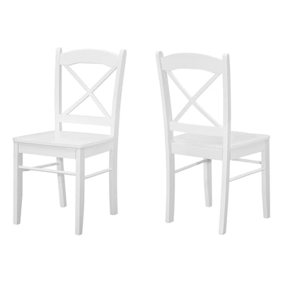 Transitional Dining Chairs, White, Wood Legs - Perfect for Kitchen or Dining Room - Set of 2