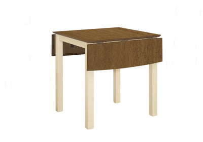 Transitional Oak & Cream Dining Table - 48" Rectangular, Small, Drop Leaf -  & Stylish Furniture