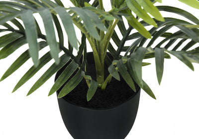 20" Tall Artificial Palm Plant - Real Touch Green Leaves, Indoor Decorative Faux Greenery