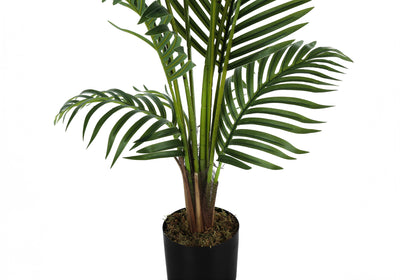 57" Tall Indoor Palm Tree - Real Touch Artificial Plant, Black Pot - Stylish Floor Decor