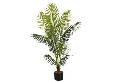 57" Tall Indoor Palm Tree - Real Touch Artificial Plant, Black Pot - Stylish Floor Decor