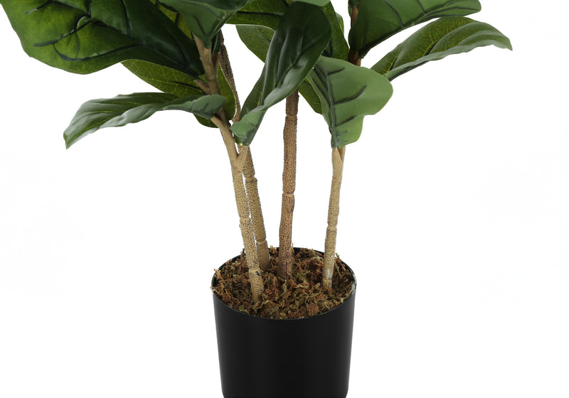 41" Tall Fiddle Tree - Real Touch Indoor Artificial Plant with Black Pot