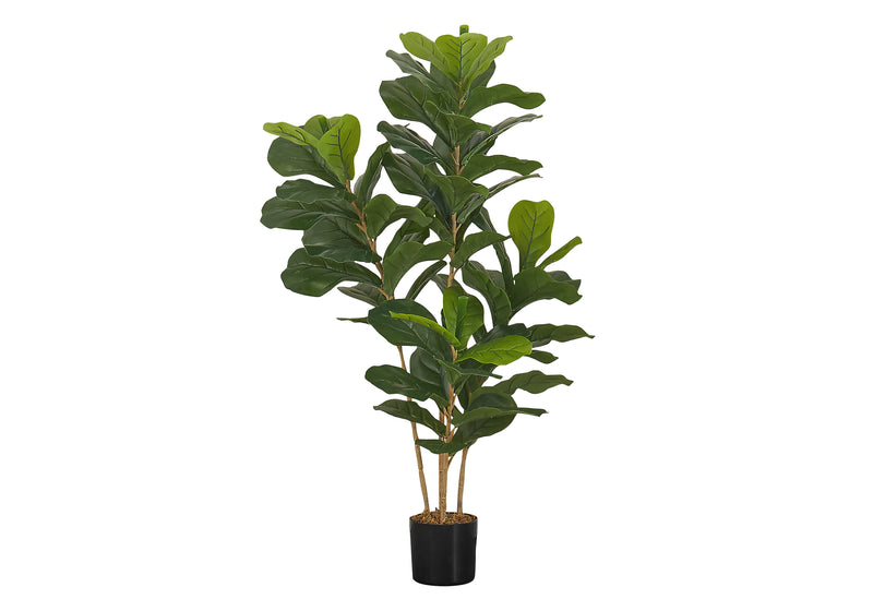 41" Tall Fiddle Tree - Real Touch Indoor Artificial Plant with Black Pot