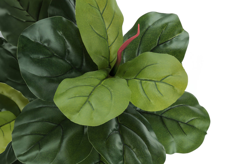 Fiddle Tree - 47" Tall Indoor Artificial Plant, Real Touch Green Leaves, Decorative Floor Greenery