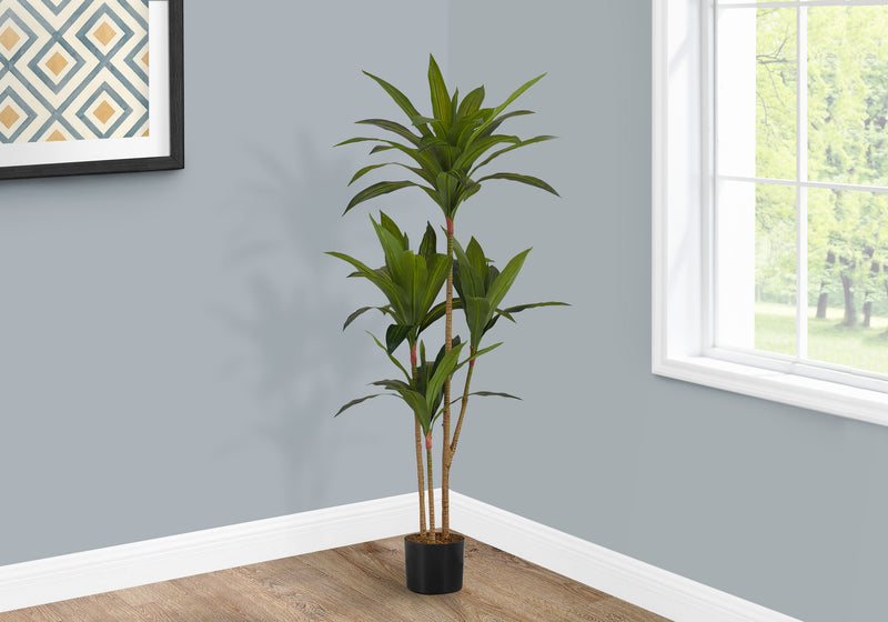 51" Dracaena Tree: Real Touch Green Leaves - Perfect Decorative Floor Greenery