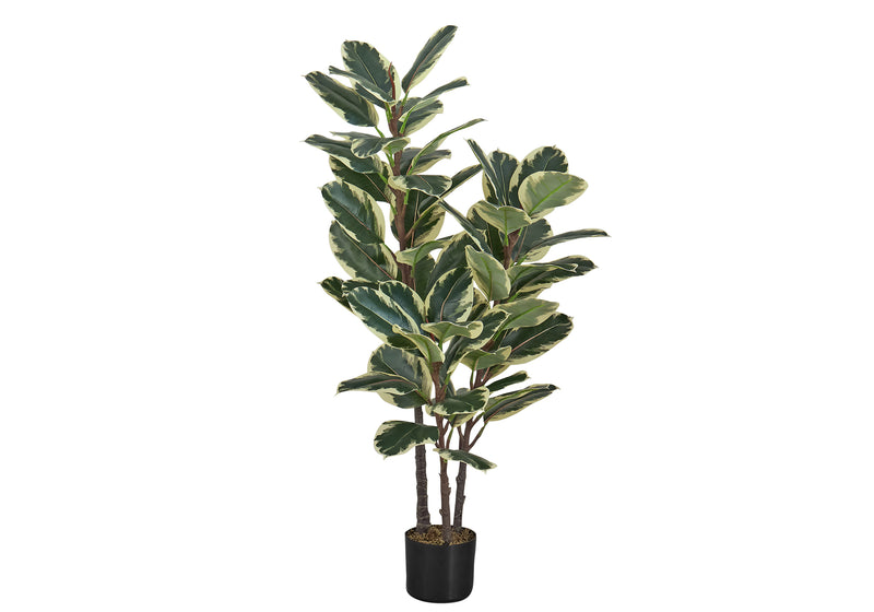 47" Tall Oak Tree Artificial Plant - Indoor Faux Greenery, Real Touch, Decorative, Black Pot