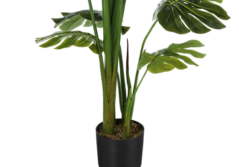 55" Tall Monstera Tree: Realistic Artificial Plant with Green Leaves, Perfect for Indoor Decor